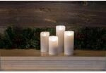 Konstsmide LED Echtwachskerze 3D Flamme Wei&szlig; &Oslash; 7,5 cm x H 17,5 cm