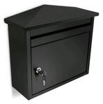 Relaxdays Briefkasten Eisen Schwarz Wetterfest 37 cm x 41 cm x 16 cm