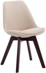 CLP Esszimmerstuhl Borneo Stoff Creme/Walnuss