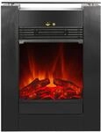 EL Fuego Elektrokamin Tessin Schwarz mit Heizung dimmbar 1,8 kW