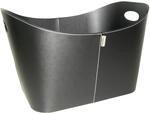 Aduro Holzkorb Baseline Schwarz aus Kunstleder