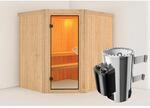 Karibu Sauna Livia mit Ofen intergrierte Stg.Natur