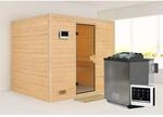 Karibu Sauna Sarina Edelstahlmit Bio-Ofen externe Stg.Natur
