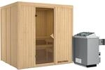 Karibu Sauna-Set Stina inkl. Ofen 9 kW mit integr. Steuerung