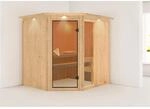 Karibu Sauna Freyja 2 und LED-Dachkranz Natur 202 x 210 x 184 cm