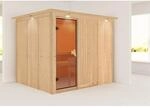 Karibu Sauna Gunda LED-Dachkranz Natur