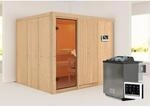 Karibu Sauna Gunda mit Bio-OfenEdelstahlmit Ofen externe Stg.Natur