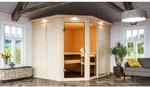 Karibu Sauna Freyja 3 und LED-Dachkranz Natur 202 x 245 x 210 cm
