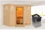 Karibu Sauna Steena 2 mit Ofen intergrierte Stg.LED-Dachkranz Natur