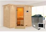 Karibu Sauna Steena 2 Edelstahlmit Ofen externe Stg.Dachkra Natur