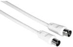 Hama Antennen-Kabel Koax-Stecker/Koax-Kupplung 1,5 m 75 dB Wei&szlig;