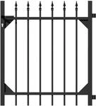 Metallzaun Einzeltor Chaussee Schwarz 100 cm x 96,5 cm