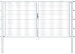 Metallzaun Doppeltor f&uuml;r Doppelstabmatte Feuerverzinkt 180 cm x 300 cm