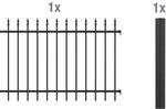 Metallzaun Anbau-Set Chaussee Schwarz z. Einbetonieren 120 cm x 200 cm