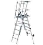 MUNK Plattformleiter FlexxStep 4 Sprossen mit Teleskopaufsatz plus 2 Sprossen