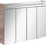 Fackelmann Spiegelschrank Twindy Eiche Natur 110 cm mit Softclose T&uuml;ren