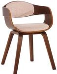 CLP Besucherstuhl Stoff Walnuss/Creme