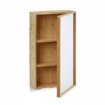 Relaxdays Bad Spiegelschrank Bambus Mit T&uuml;r 60,5 cm x 35 cm x 14 cm