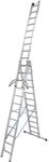 Krause Stabilo Sprossen-Vielzweck-Leiter 3 x 12 Sprossen mit Wandlaufrollen