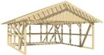 Skan Holz Carport Schwarzwald m. Dachlattung u. Abstellr. C 684 x 772 cm Natur