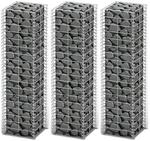 vidaXL Gabionen-Set 3 Tlg Verzinkter Draht 25x25x100 cm 141045