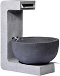 Gro&szlig;er Design-Gartenbrunnen mit runder Schale 52 cm x 44 cm x 65 cm