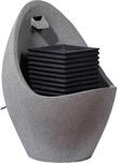 Gro&szlig;er Design-Gartenbrunnen in Ei-Form 49,5 cm x 49,5 cm x 66,5 cm