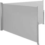 Tectake Aluminium Doppel Seitenmarkise Ausziehbar Blickdicht Wetterfest 600 x 200