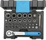Gedore Bit-Steckschl&uuml;sselbox 666-U-20 mit Knarre 6 mm (1/4 Zoll) 35-teilig