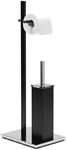 Relaxdays WC-Garnitur Stahl Schwarz Matt 73 cm x 21,5 cm x 27,5 cm 2,8 kg