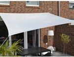 Floracord Sonnensegel Rechteckig wasserabweisend 400 cm x 300 cm Silbergrau