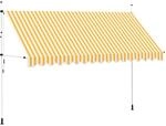 vidaXL Einziehbare Markise Handbetrieben 400 cm Orange/Wei&szlig; Gestreift 43236