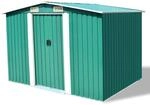 vidaXL Gartenschuppen Gr&uuml;n Metall 257 x 205 x 178 cm 657423