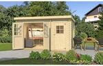 Weka Holz-Gartenhaus Brixen mit Flachdach Natur B x T: 370 cm x 250 cm