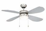 AIRERYDER Deckenventilator Classic 105 cm Nickel - Silber mit Beleuchtung und