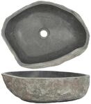 vidaXL Waschbecken Flussstein Oval 45-53 x 34-41 cm 242668