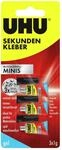 Uhu Sekundenkleber Blitzschnell Minis Gel 3 x 1 g