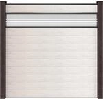GroJa Steckzaun Solid mit Glas-Designeinsatz 30 cm 180x180x1,9 cm Bi-Color Sand