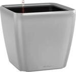 Lechuza&reg; Pflanzgef&auml;&szlig; Quadro Premium LS 35 cm x 35 cm x 33 cm Silber metallic