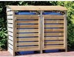 T & J M&uuml;lltonnenbox Henri f&uuml;r 2 Tonnen Holz impr&auml;gniert