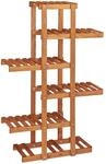 Relaxdays Blumenregal Holz Honigbraun 125 cm x 81 cm x 25 cm 4,1 kg