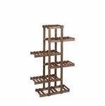 Relaxdays Blumenregal Holz Schokobraun 125 cm x 81 cm x 25 cm 4,1 kg