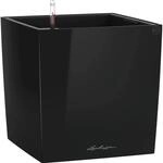 Lechuza&reg; Pflanzgef&auml;&szlig; Cube Premium 30 cm x 30 cm Schwarz hochglanz