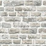 Bricoflor Mauer Tapete Grau Wei&szlig; Helle Vliestapete in Steinoptik f&uuml;r Flur und