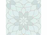 Bricoflor Florale Tapete in Pastellfarben Mosaik Vliestapete Floral mit Glitzer