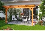 Skan Holz Terrassen&uuml;berdachung Ancona 434 cm x 350 cm Eiche hell