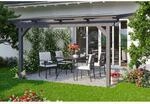 Skan Holz Terrassen&uuml;berdachung Ancona 434 cm x 350 cm Schiefergrau