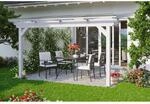 Skan Holz Terrassen&uuml;berdachung Ancona 434 cm x 350 cm Wei&szlig;