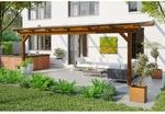 Skan Holz Terrassen&uuml;berdachung Ancona 648 cm x 300 cm Nussbaum