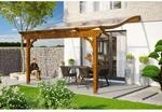 Skan Holz Terrassen&uuml;berdachung Verona 434 cm x 239 cm Nussbaum